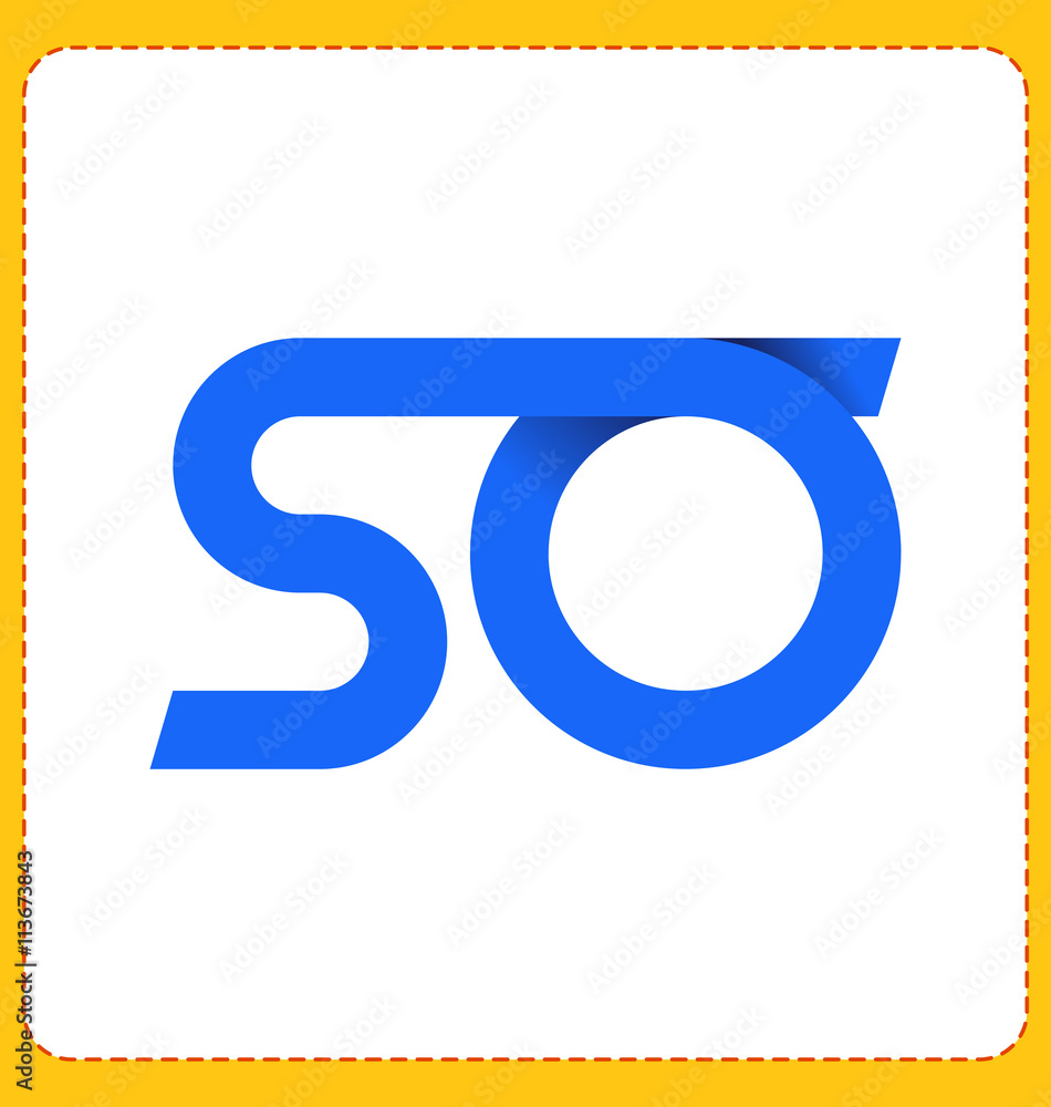 SO Two letter composition for initial, logo or signature. SO Two letter composition for initial, logo or signature.