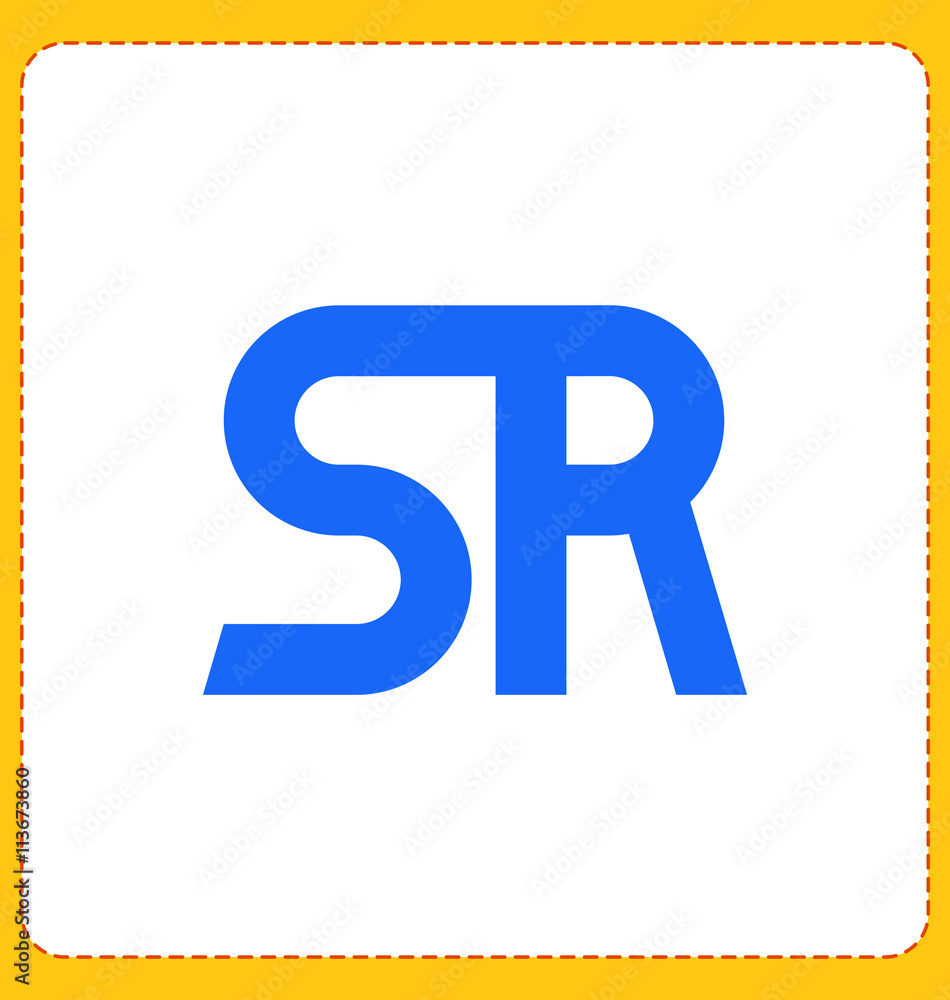 SR Two letter composition for initial, logo or signature. SR Two letter composition for initial, logo or signature.