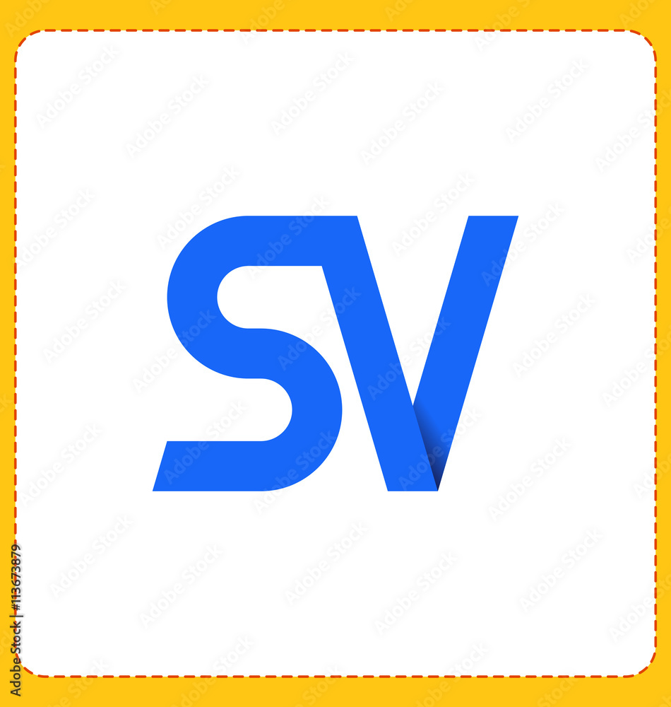 SV Two letter composition for initial, logo or signature. SV Two letter composition for initial, logo or signature.