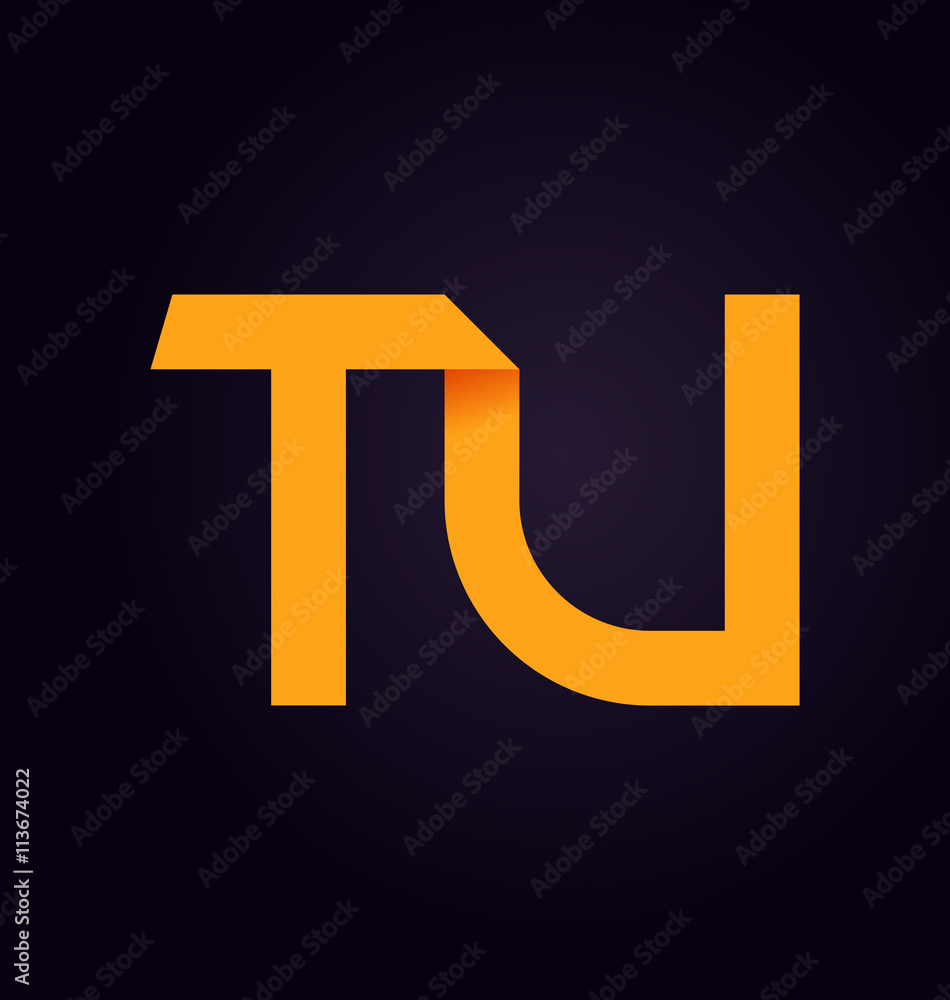 TU Two letter composition for initial, logo or signature. TU Two letter composition for initial, logo or signature.