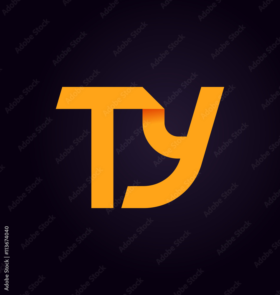 TY Two letter composition for initial, logo or signature. TY Two letter composition for initial, logo or signature.