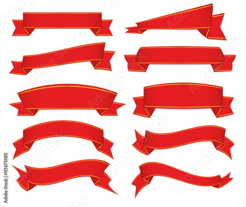 set of red ribbons