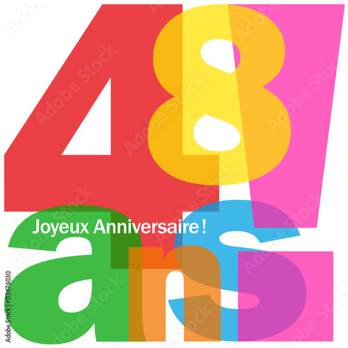 Joyeux Anniversaire 48 Ans Stock Vector Adobe Stock