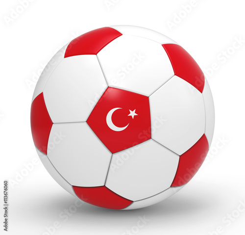 Soccer ball with Turkish flag symbols