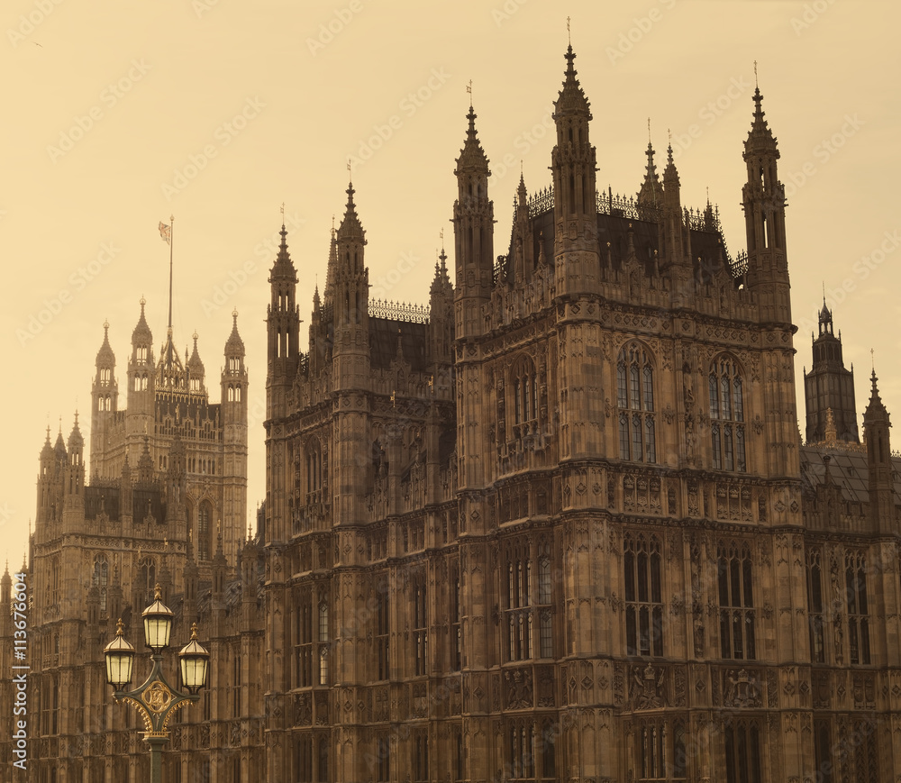 Obraz premium The Houses of Parliament and Westminster Bridge. London, England