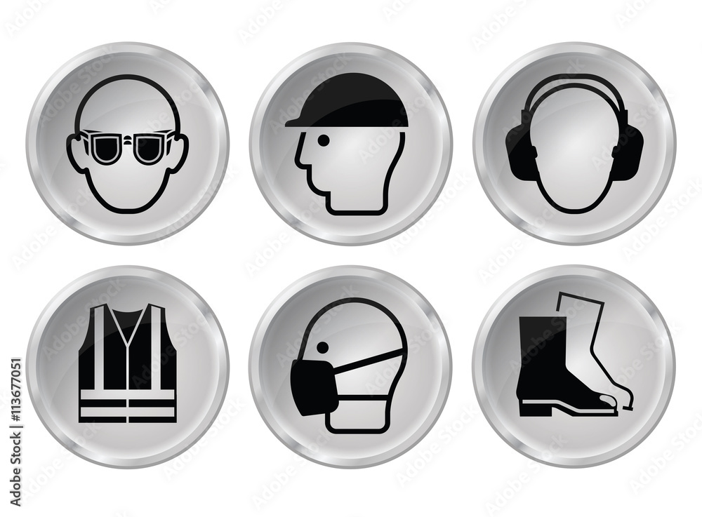 Grey Health and Safety Icons
