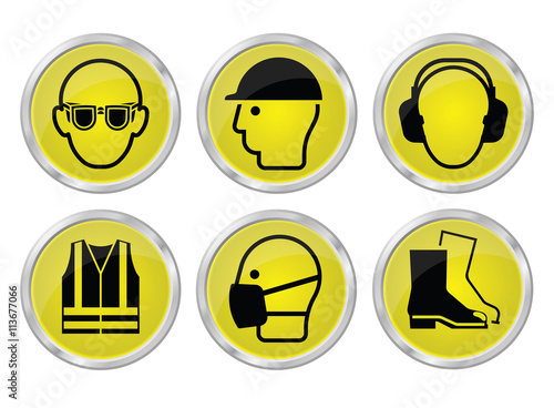 Yellow Health and Safety Icons