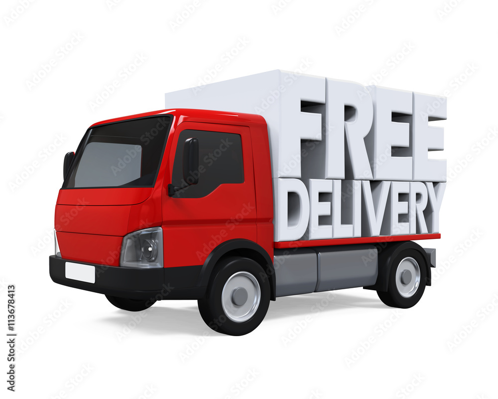 Delivery Van with Free Delivery Text