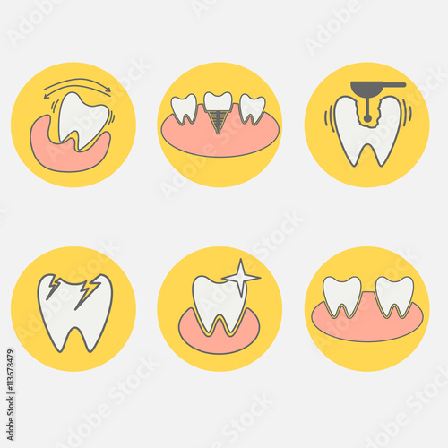 Set of dental conceptual icons