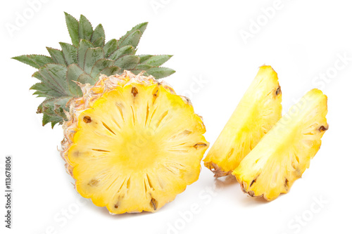 pineapple with slices isolated