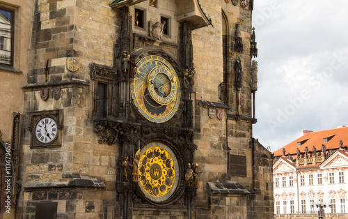Astronomical Clock At Old Town Hall Tower In Prague