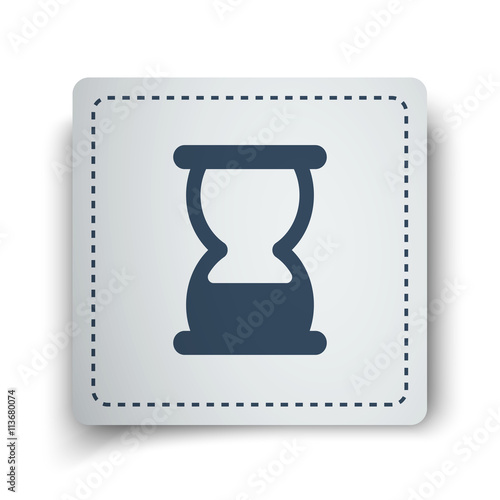 Black Hourglass icon on white sticker