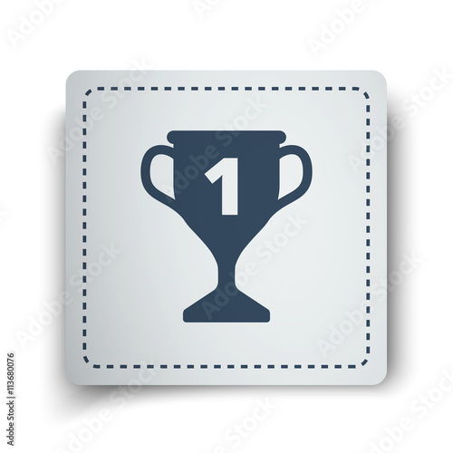 Black Trophy icon on white sticker