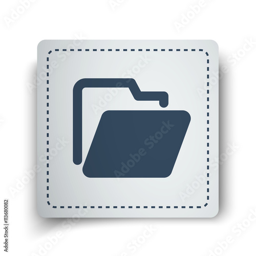 Black Folder icon on white sticker
