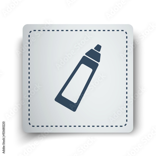 Black Baby Bottle icon on white sticker
