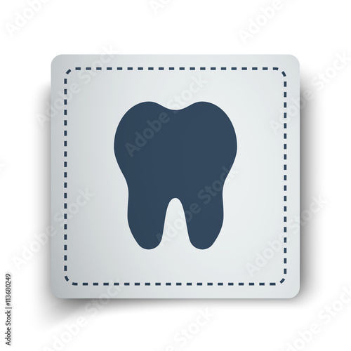 Black Tooth icon on white sticker