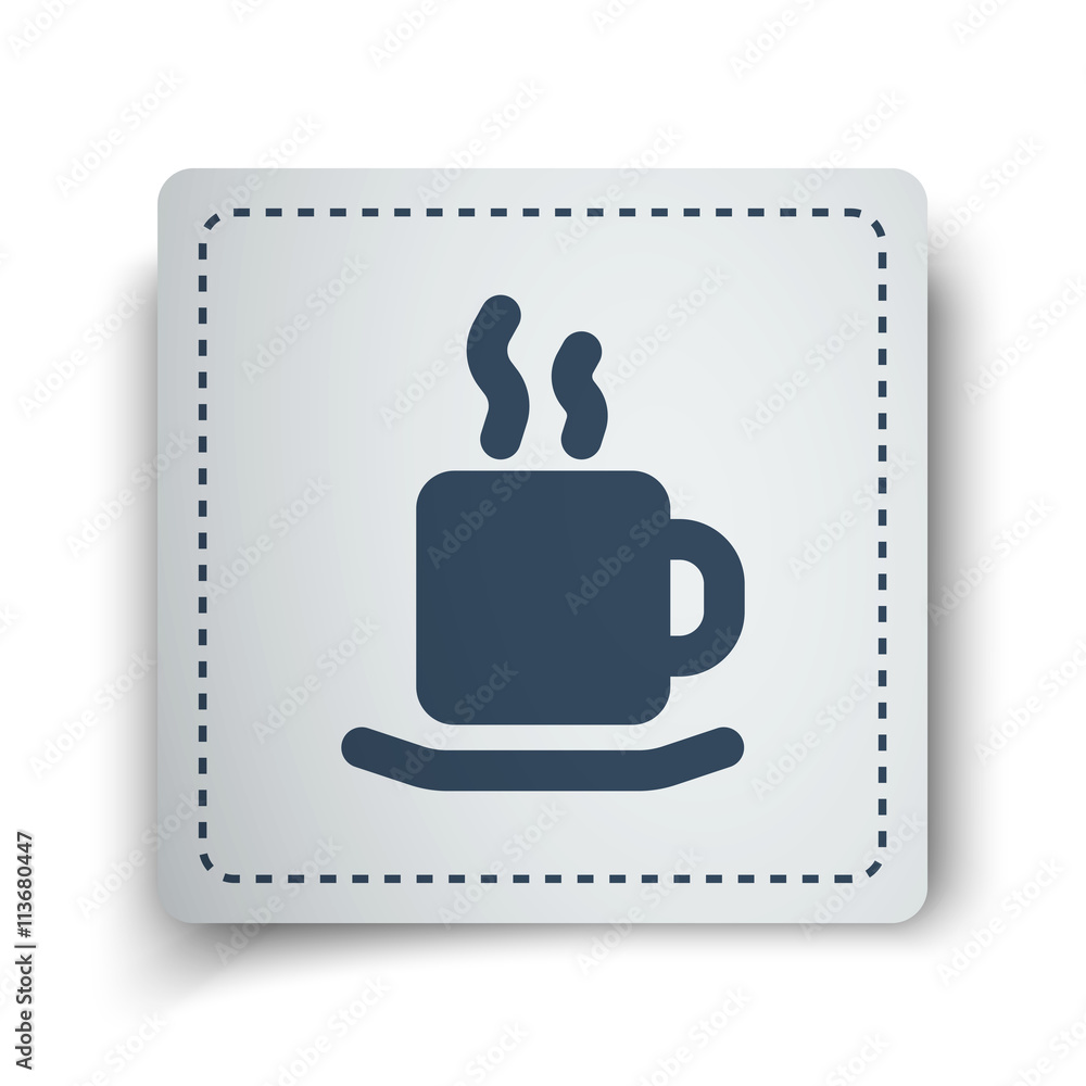 Black Coffee icon on white sticker