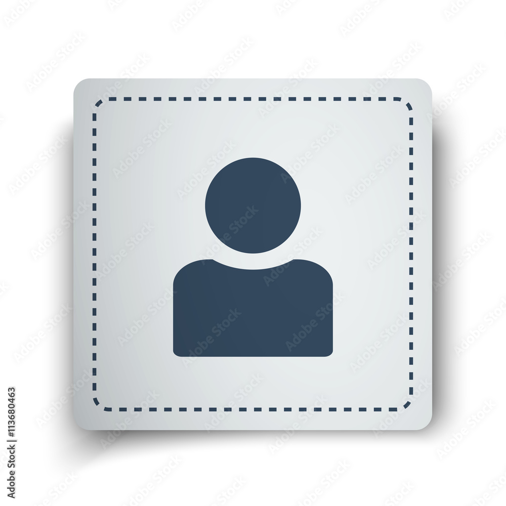 Black Profile icon on white sticker Black Profile icon on white sticker