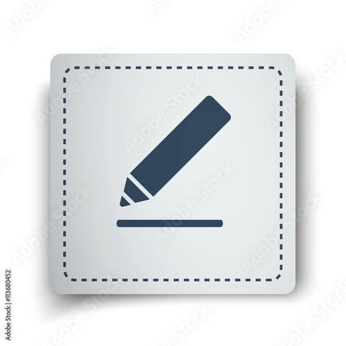 Black Sign Here icon on white sticker