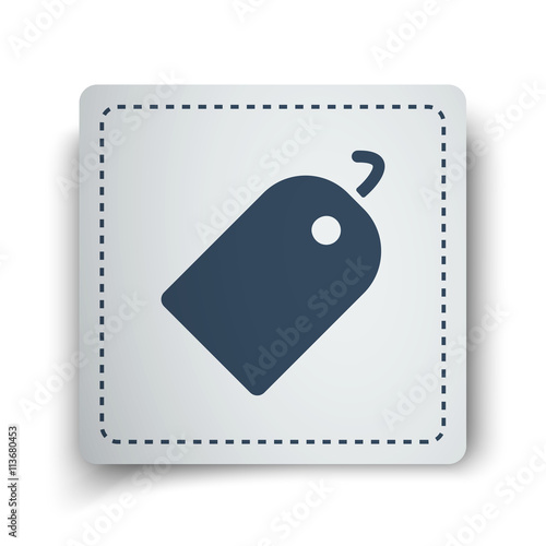 Black Tag icon on white sticker
