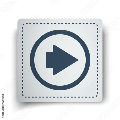 Black Arrow Right icon on white sticker