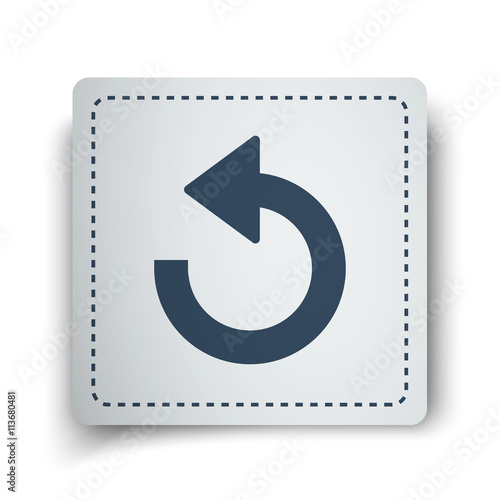 Black Undo icon on white sticker