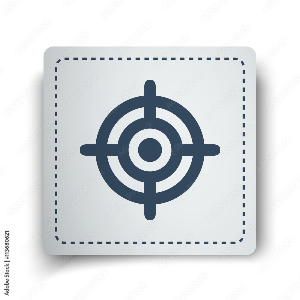 Black Target icon on white sticker Black Target icon on white sticker