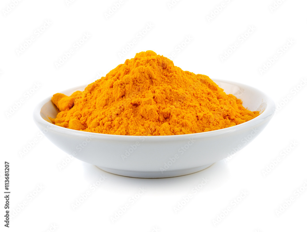 turmeric powder isolated on white background turmeric powder isolated on white background