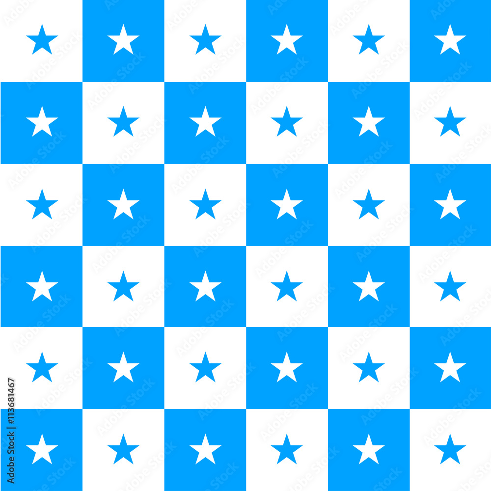 Star Blue White Chess Board Background Vector Illustration