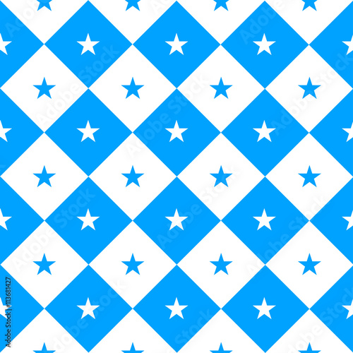 Star Blue White Chess Board...