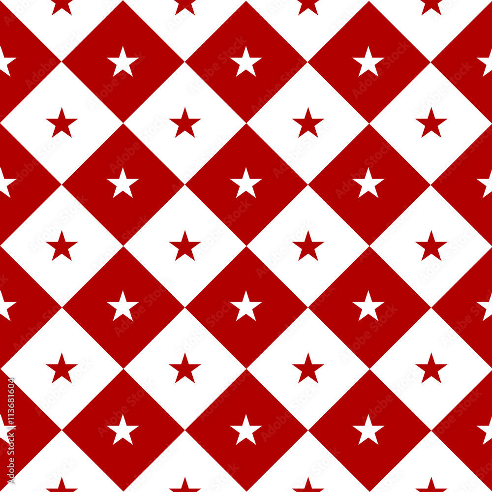 Star Red White Chess Board Diamond Background Vector Illustration Star Red White Chess Board Diamond Background Vector Illustration