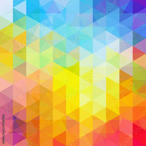 abstract background consisting of rainbow-colored triangles