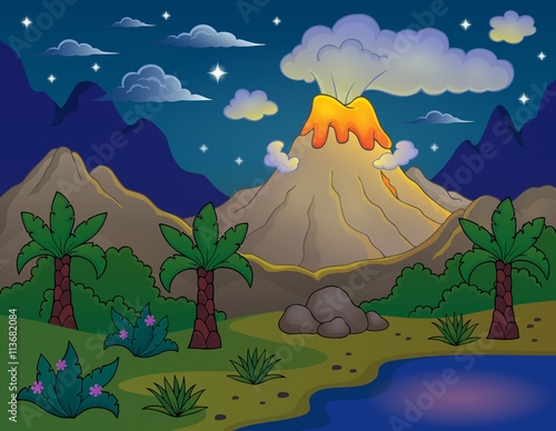 Prehistoric night landscape 2