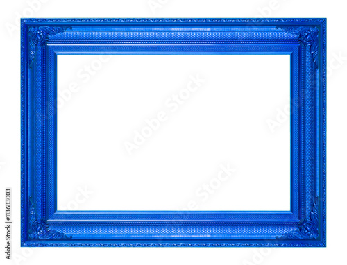 frame picture frame wooden Carved pattern isolated on a white ba