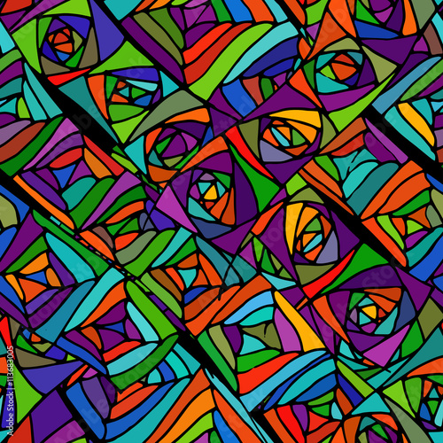 Fototapeta Naklejka Na Ścianę i Meble -  colorful geometrical abstract seamless pattern, vector illustrat