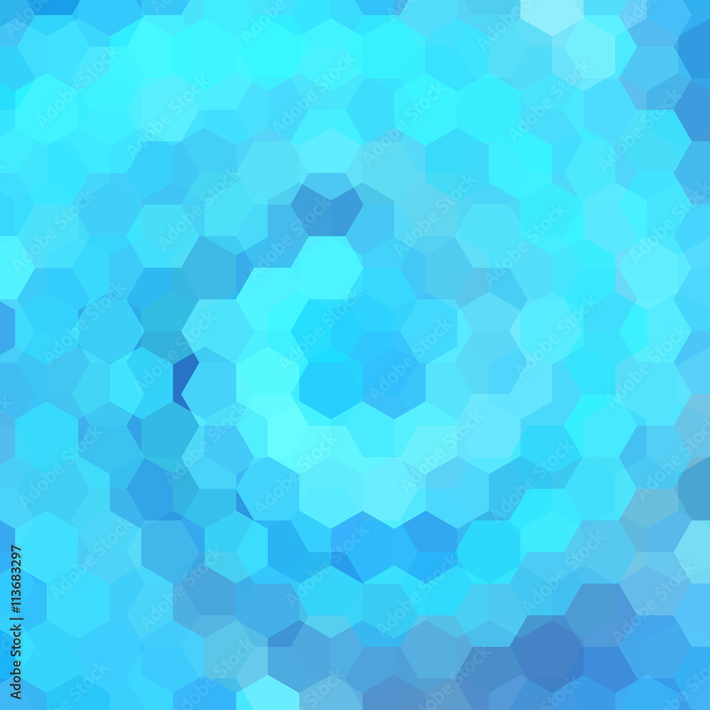 abstract background consisting of blue hexagons twisted abstract background consisting of blue hexagons twisted