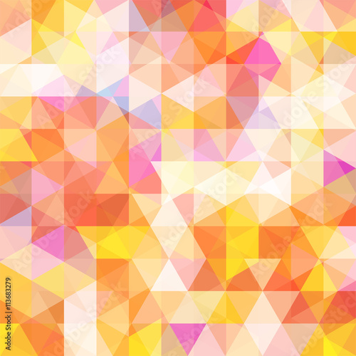 abstract background consisting of white  pink  yellow  orange triangle
