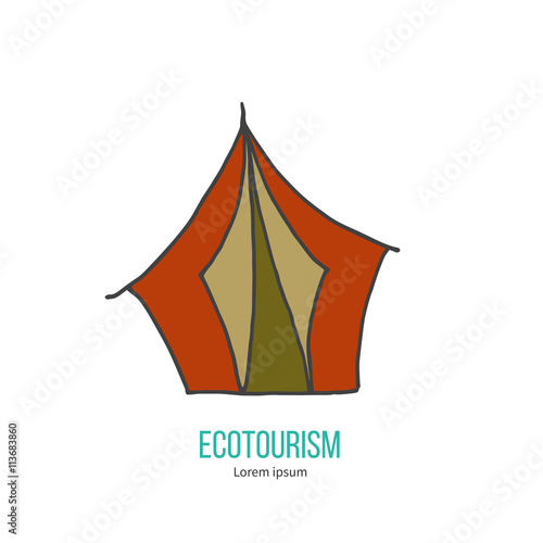 Vector ecotourism design element isolated on white