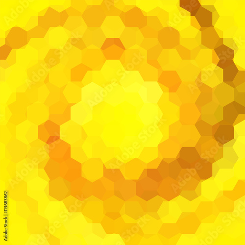 abstract background consisting of yellow, orange hexagons