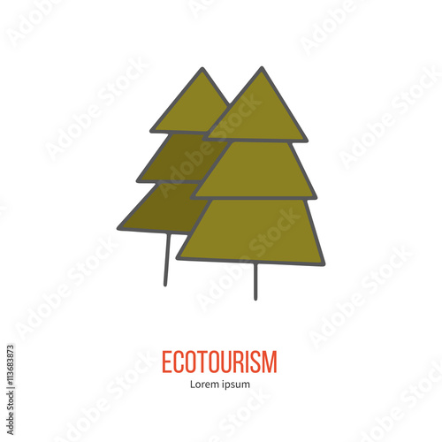 Vector ecotourism design element isolated on white