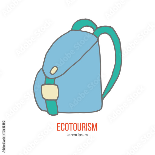 Vector ecotourism design element isolated on white