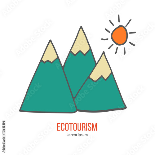 Vector ecotourism design element isolated on white