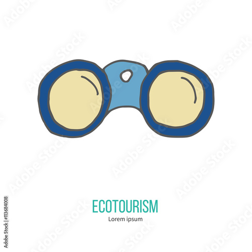 Vector ecotourism design element isolated on white