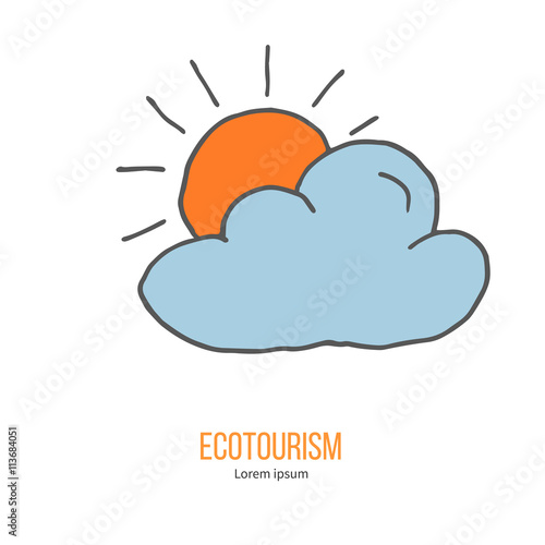 Vector ecotourism design element isolated on white