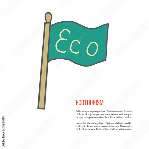 Vector ecotourism design element isolated on white