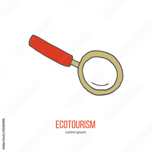 Vector ecotourism design element isolated on white
