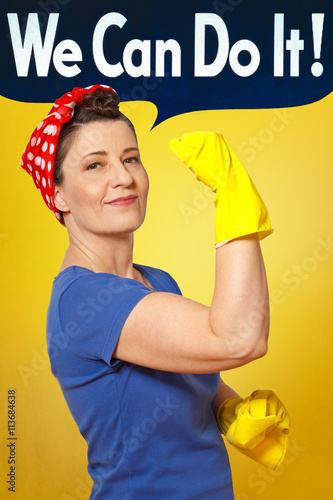 rosie riveter cleaning gloves cloth