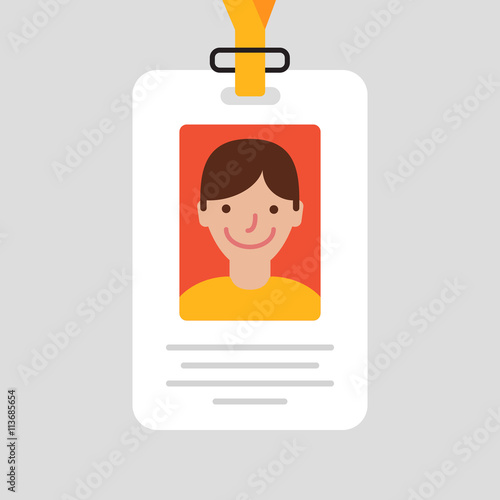 Id card for businessman. Vector illustration. Flat design style