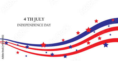 abstract ribbons, flag banner July 4 Independence Day of America, USA. Vector illustration;