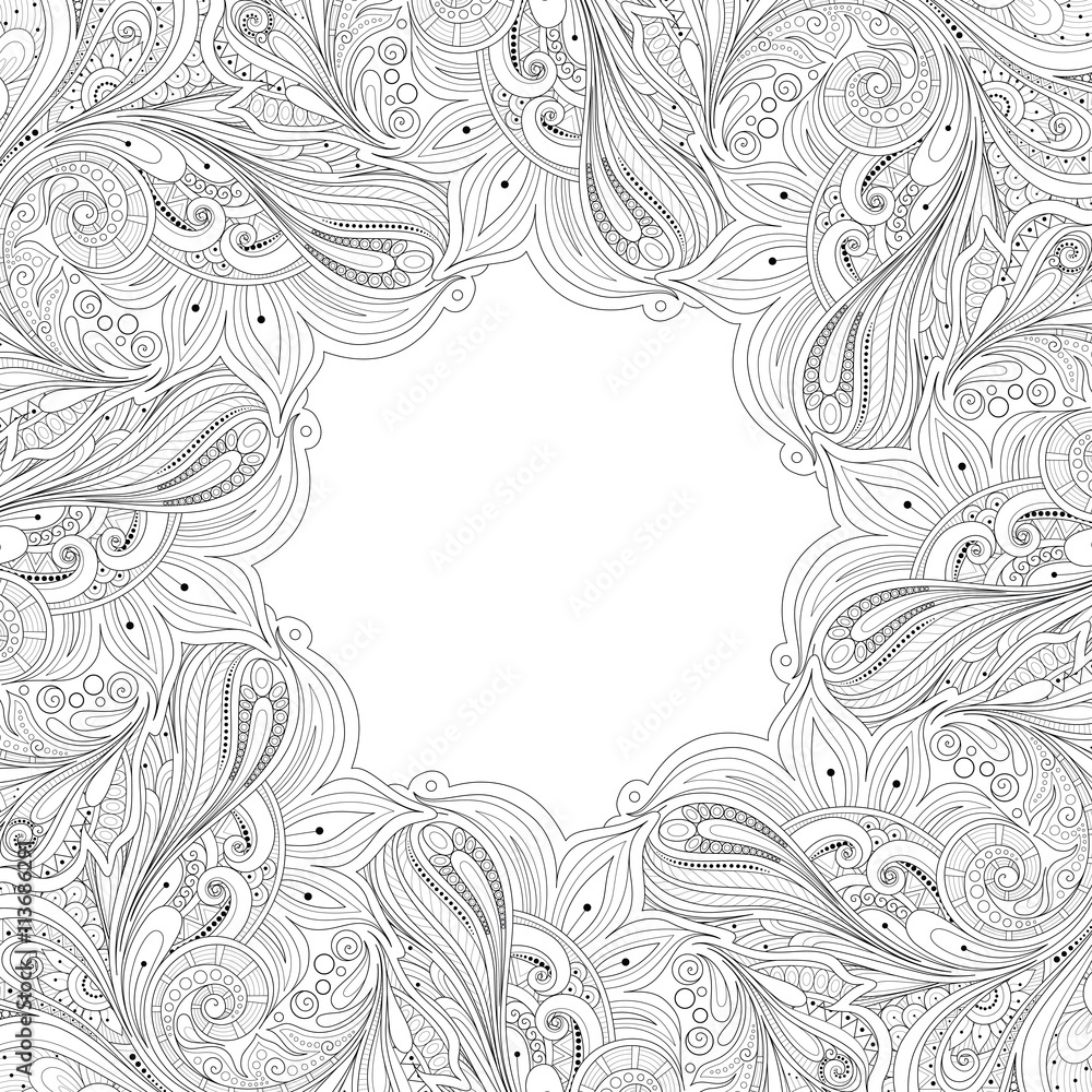 Vector Monochrome Floral Background Vector Monochrome Floral Background